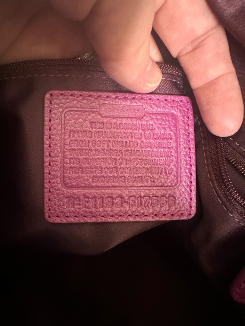 Coach Pebbled Leather Purple Alexandra Tote Purse with Hang Tag crossbody NWOT - Picture 10 of 10